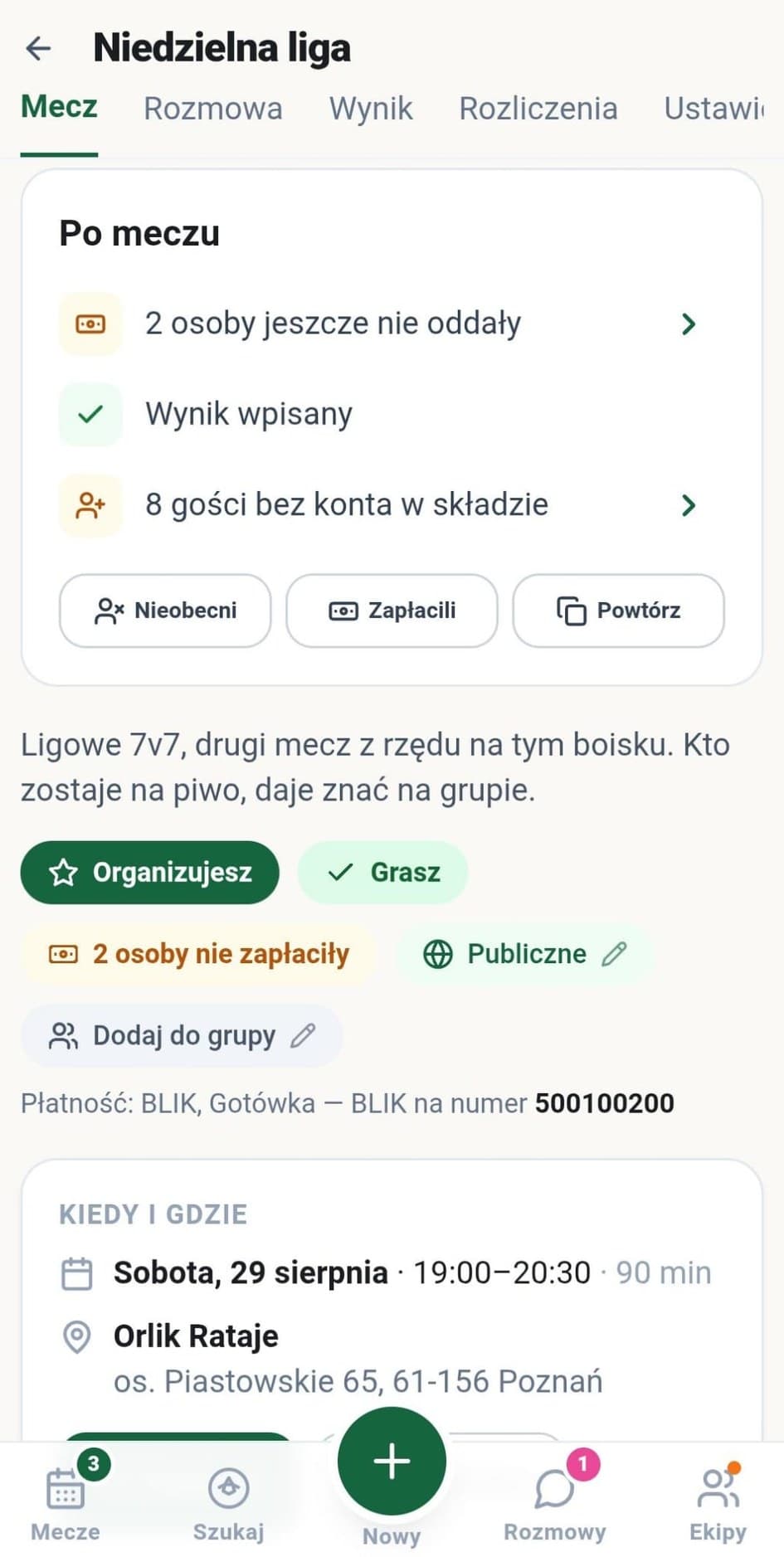 Wydarzenie po meczu